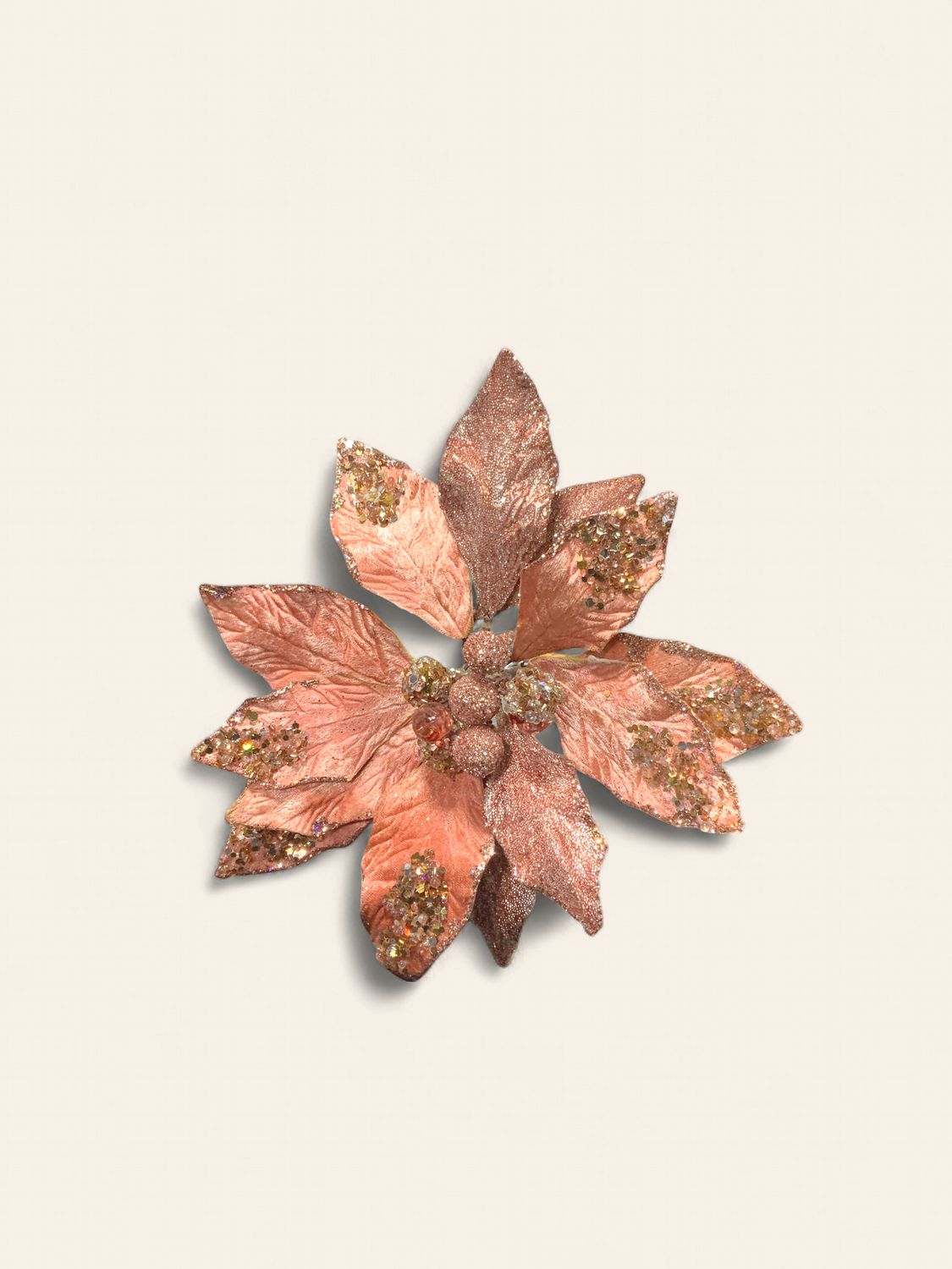 Stem, Persimmon Poinsettia 18"