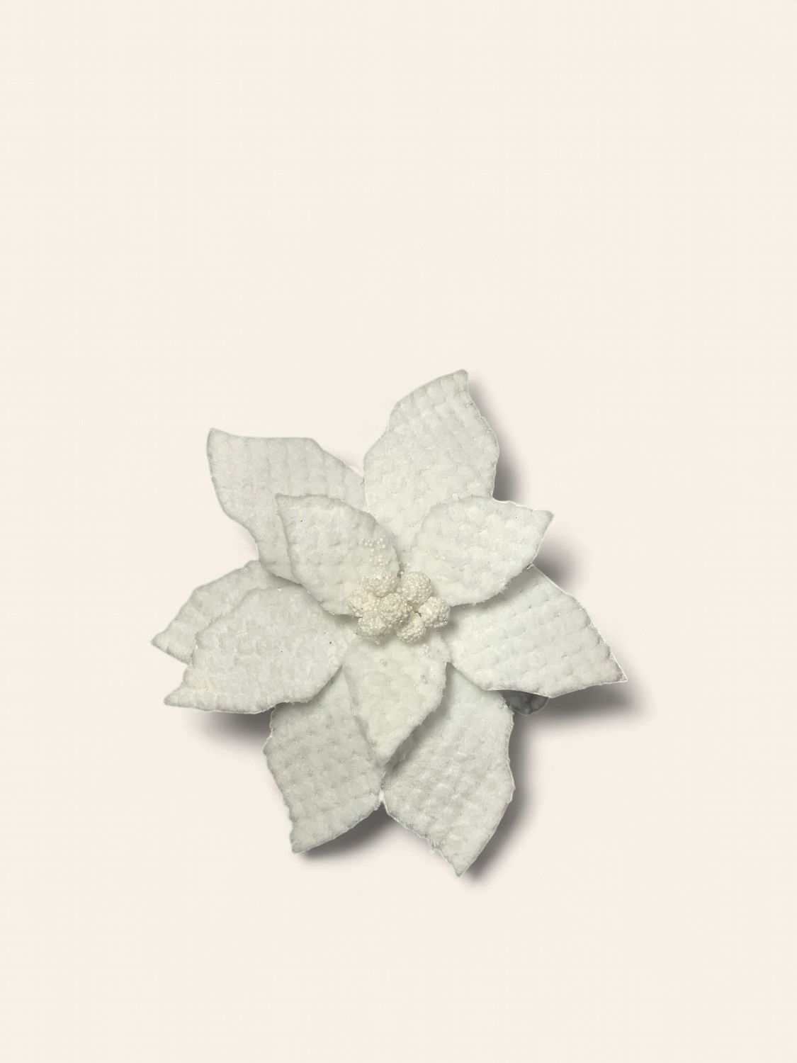 Stem, Quilted Snow Poinsettia white