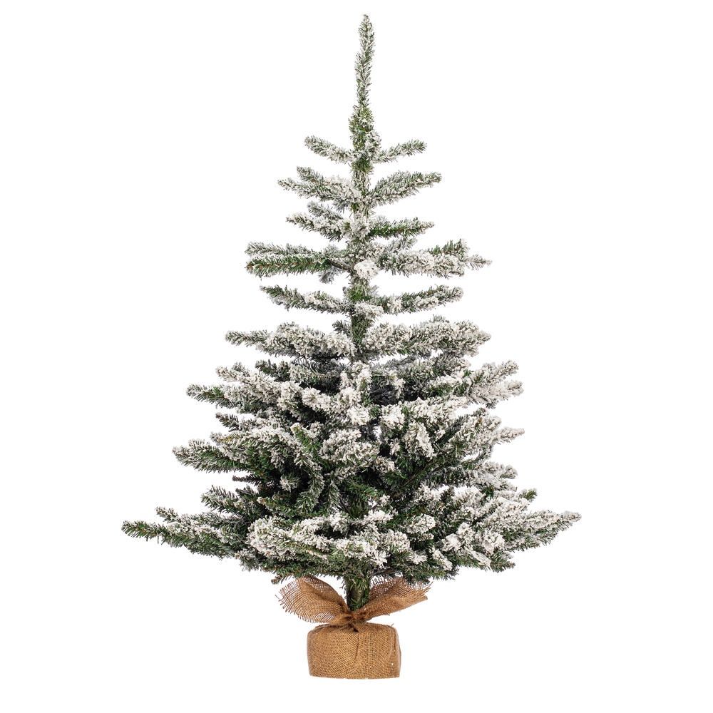 Tree, Flocked Pine 4' burlap base
