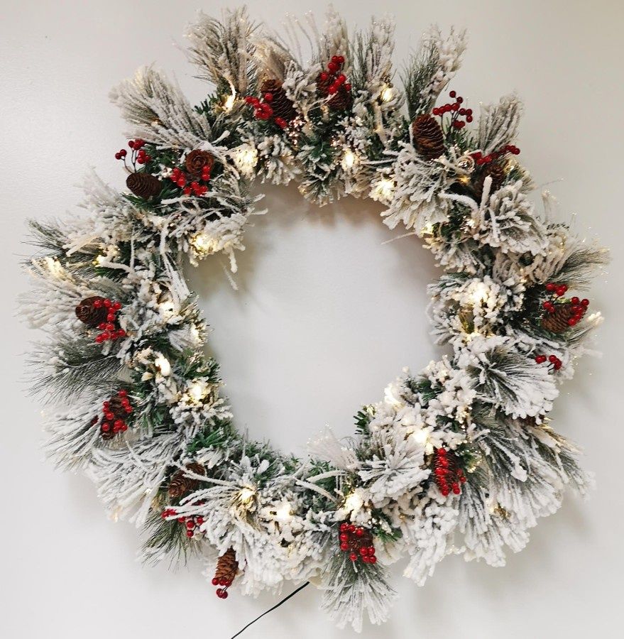 Wreath, Snowpine Fiber 32" Tps 112