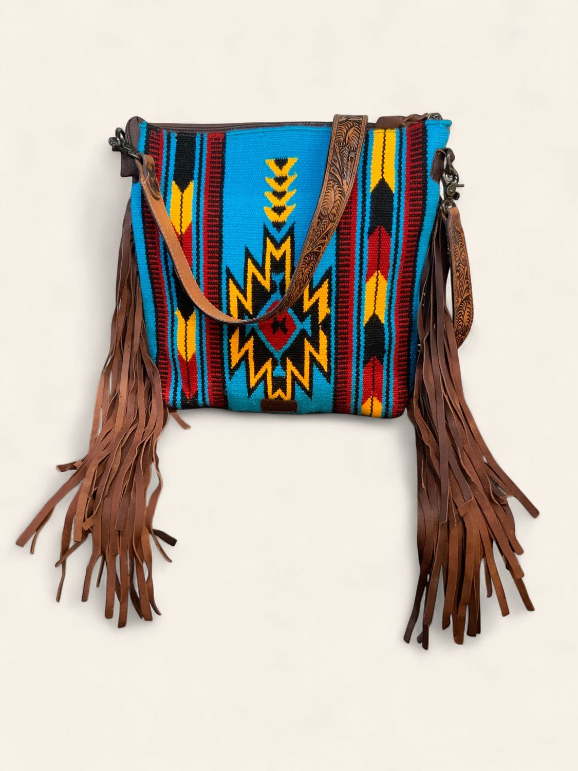 Crossbody, Bt Blue Woven strp handtoo