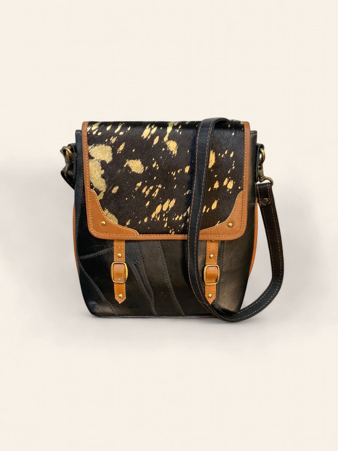 Crossbody, Carson Black gold splash