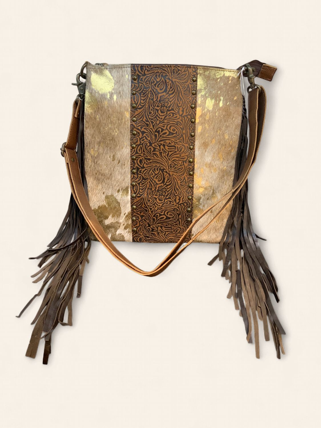 Crossbody, Studded fringe