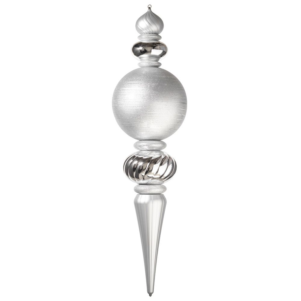 Finial, 62" Silver shatter proof