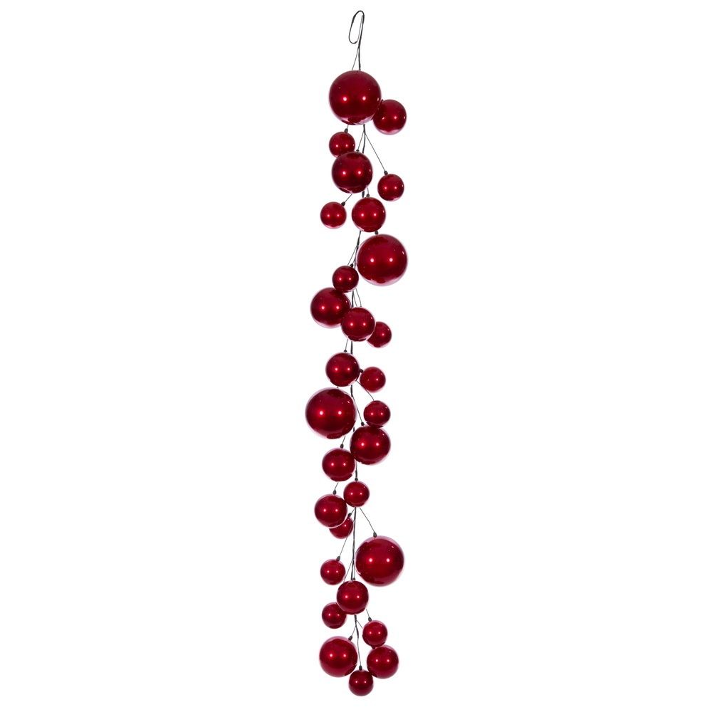 GARLAND, RED CANDY BALL 6'