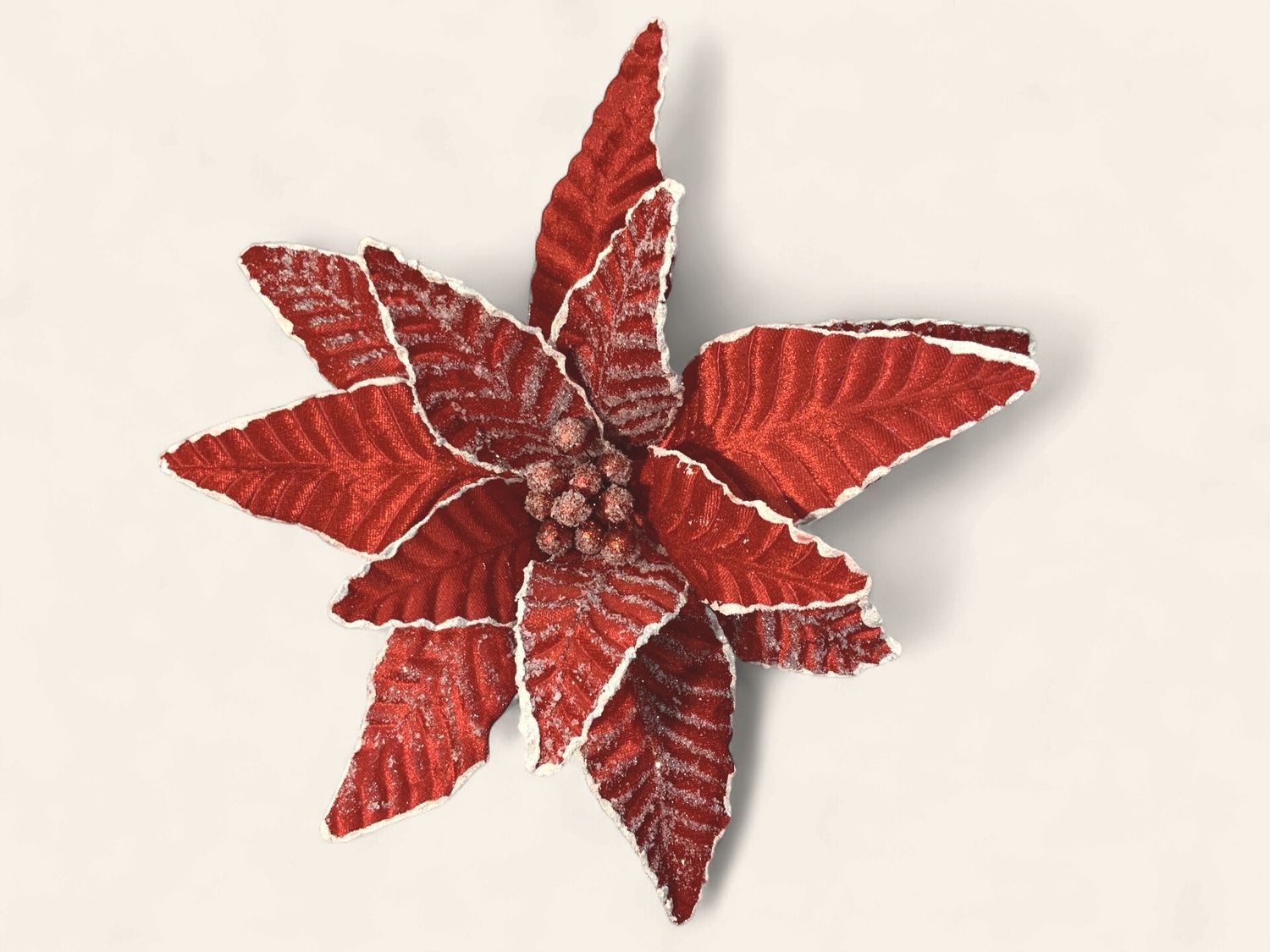 Spray, Snow Berry Poinsettia 24"Red