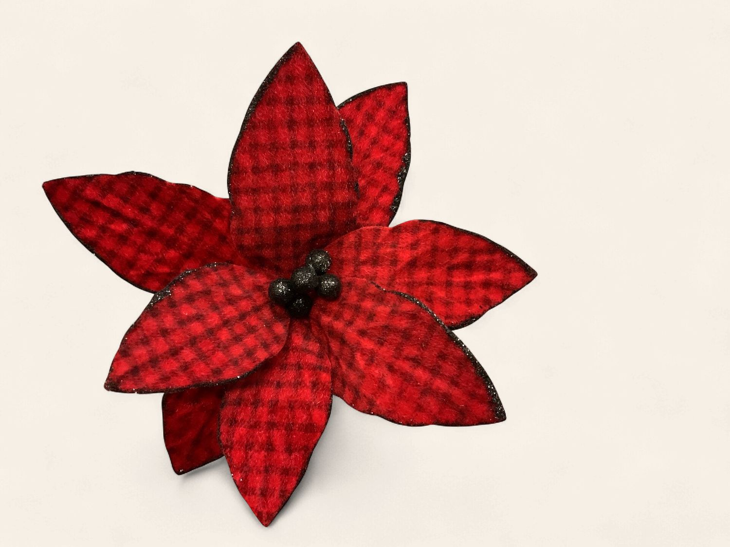 Poinsetta, Red/Black Check 24"