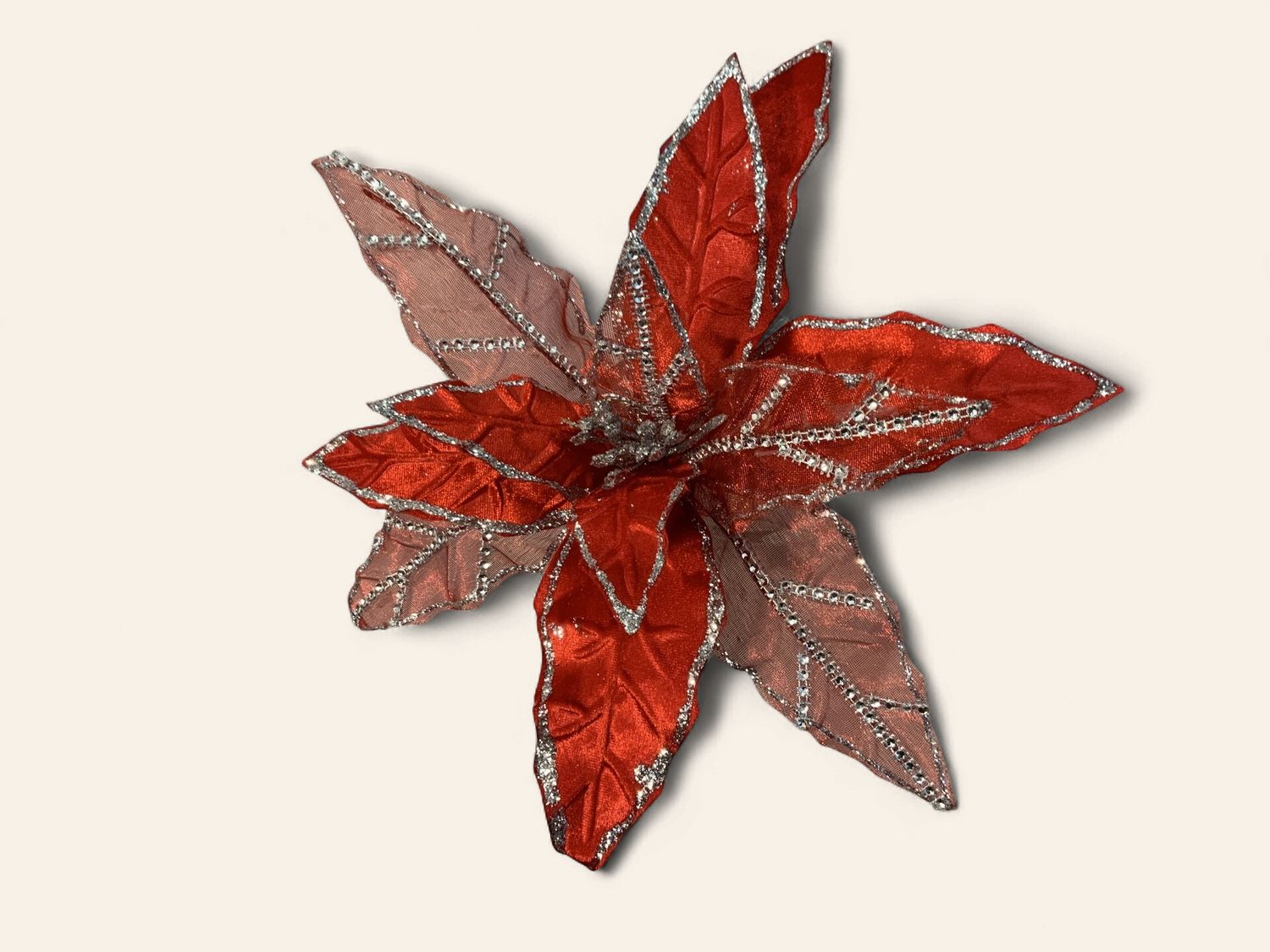 Poinsettia, Sheer Jewel 21" Red