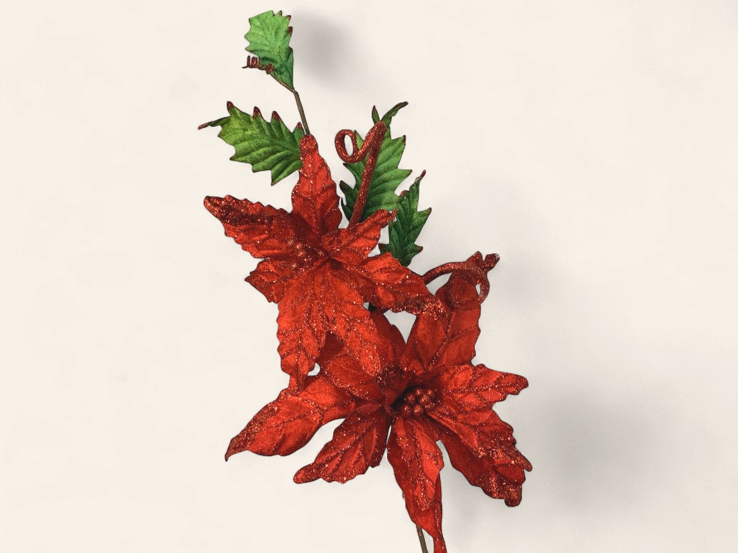 Spray, Double Poinsettia 26"Red/Green