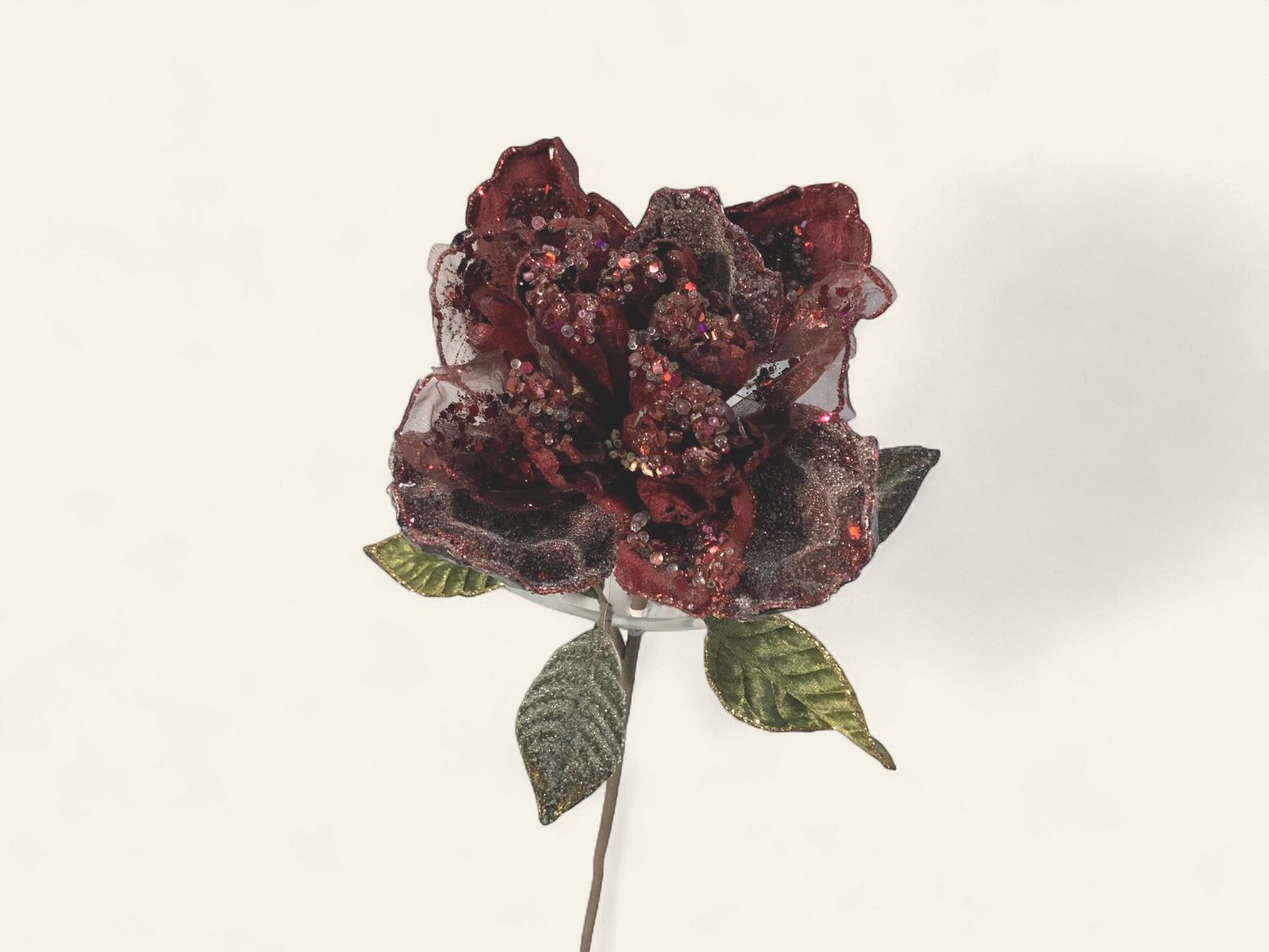 spray, peony w/ beads raspberry