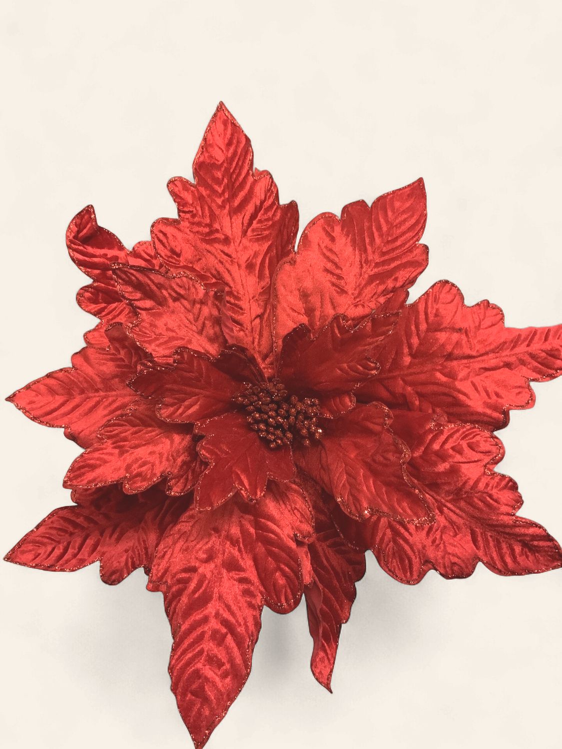 Poinsettia, Lg Red Velvet 18"