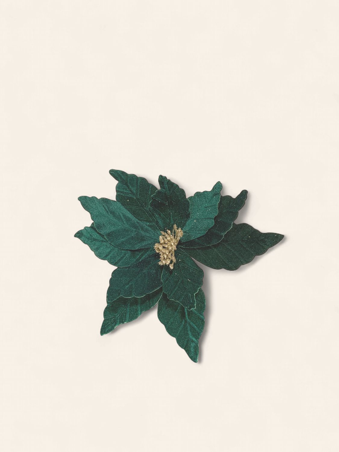 Poinsettia, Emerald Velvet 21"