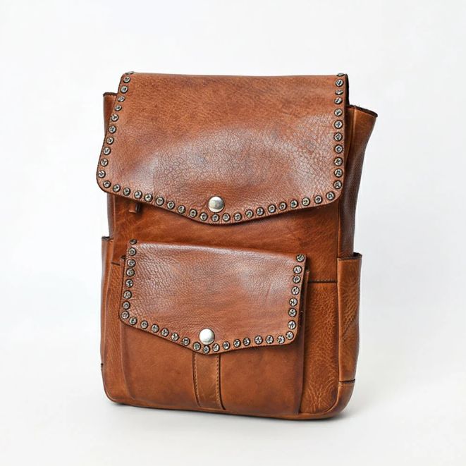 Backpack, Brown Genuine Leather