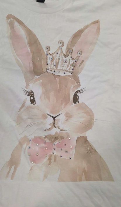 T-Shirt, Bunny w/Crown Bling