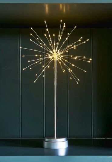 Light, Table Starburst LED Silver 18.5" B/O