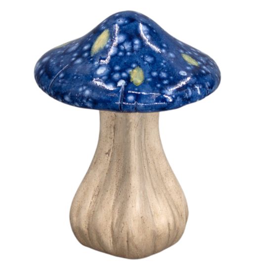 Mushroom, Dk Blue Porcelain 6.5"