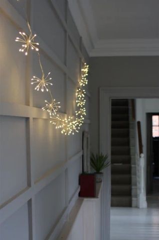 String Lights, 9' Silver Starburst 240 LED 16 Clusters