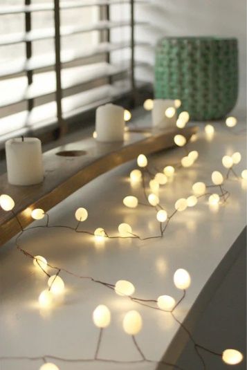 String Lights, 6' Opaque Teardrop 60LED B/O