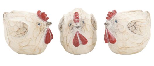 Chicken, Little Resin Hens 3 Asst