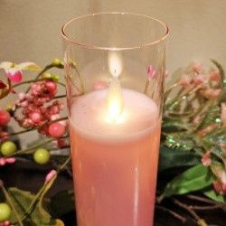 LED Candle, Pink Pillar 2x5 w/Remote