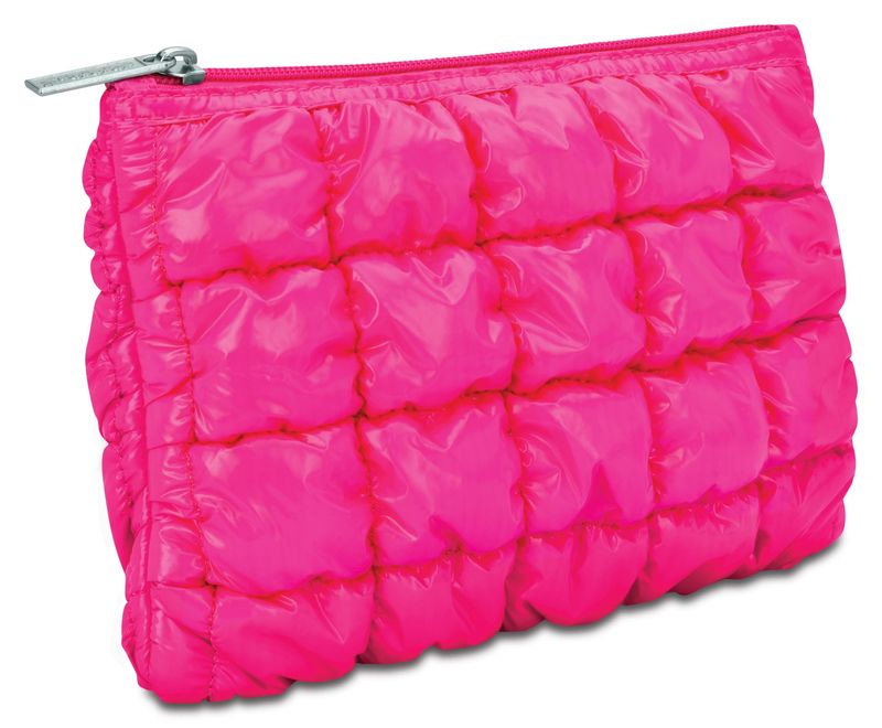 Hot Pink Shiny Puffer Pouch