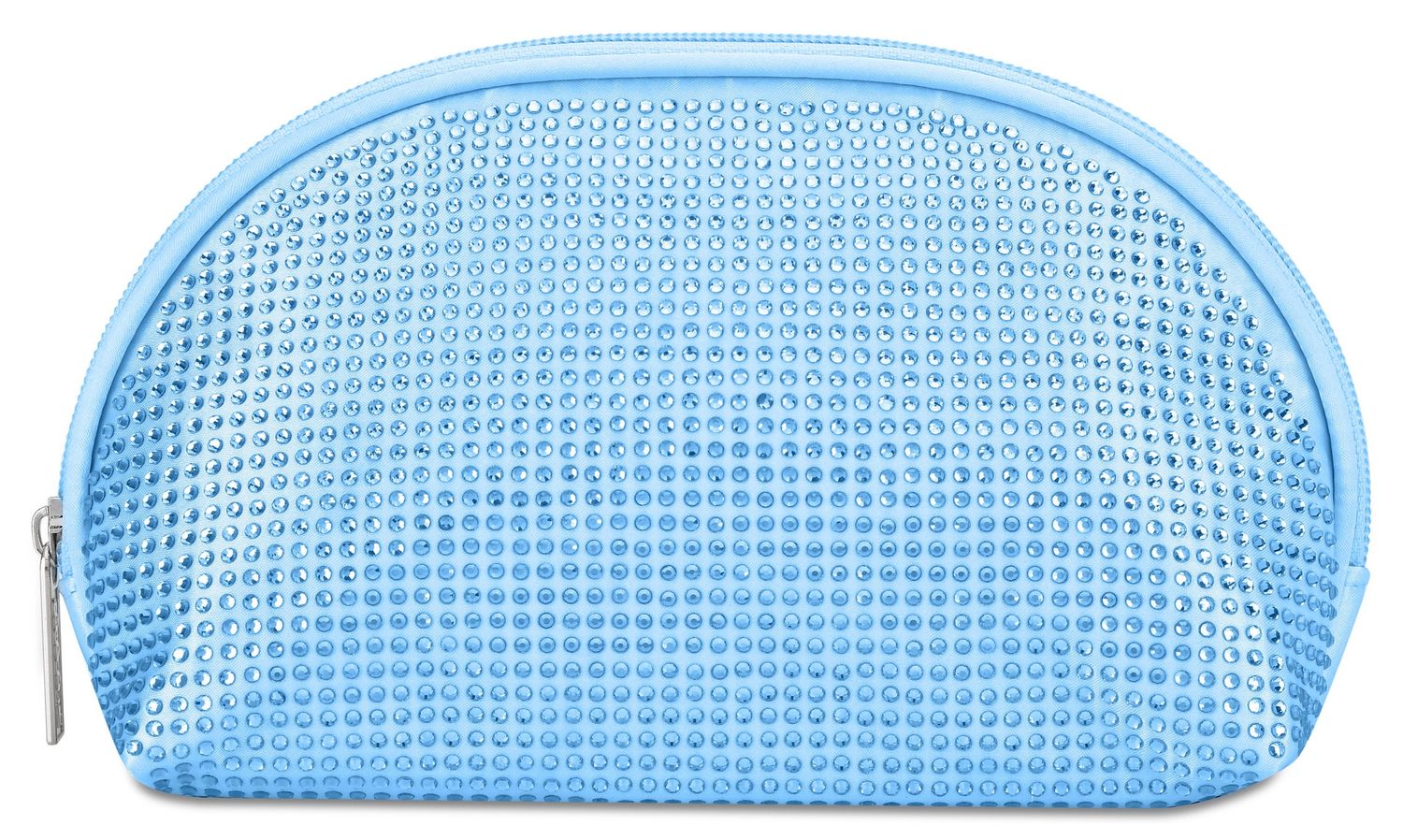 Cosmetic Bag, Blue Rhinestone Oval
