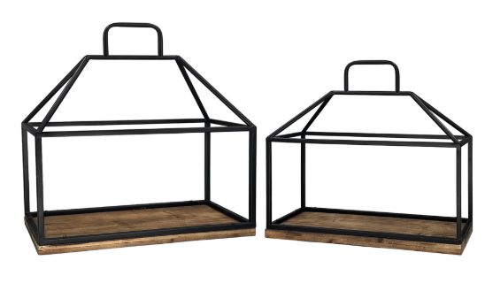 Lantern, Set/2 Black Frame Home