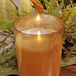LED Candle, Ambler Glass 6x8" 1 Wick