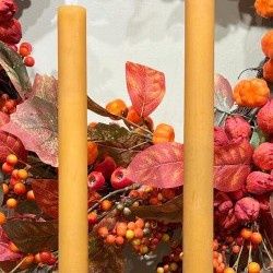 LED Candle, Tan Taper 14" Set/2 B/O