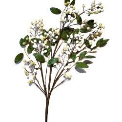 Spray, White/Green Berry &amp; Leaf 38"