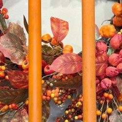 LED Candle, Burnt Orange Taper 14" Set/2