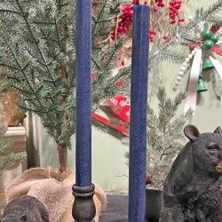 LED Candle, 14" Dk Blue Taper Set/2