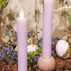 LED Candle, 7" Lavender Taper Set/2