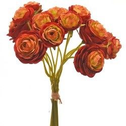 Bundle, 11" Faux Ranunculus Red