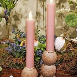 LED Candle, 7" Pink Taper Set/2