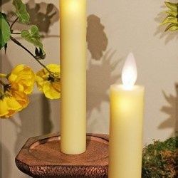 LED Candle, 7" Yellow Pillar Set/2