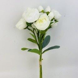 Spray, 17" White Ranunculus