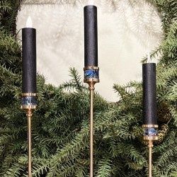 Candle Holder, Set/3 Metal Rose Gold Taper 9/11/13"