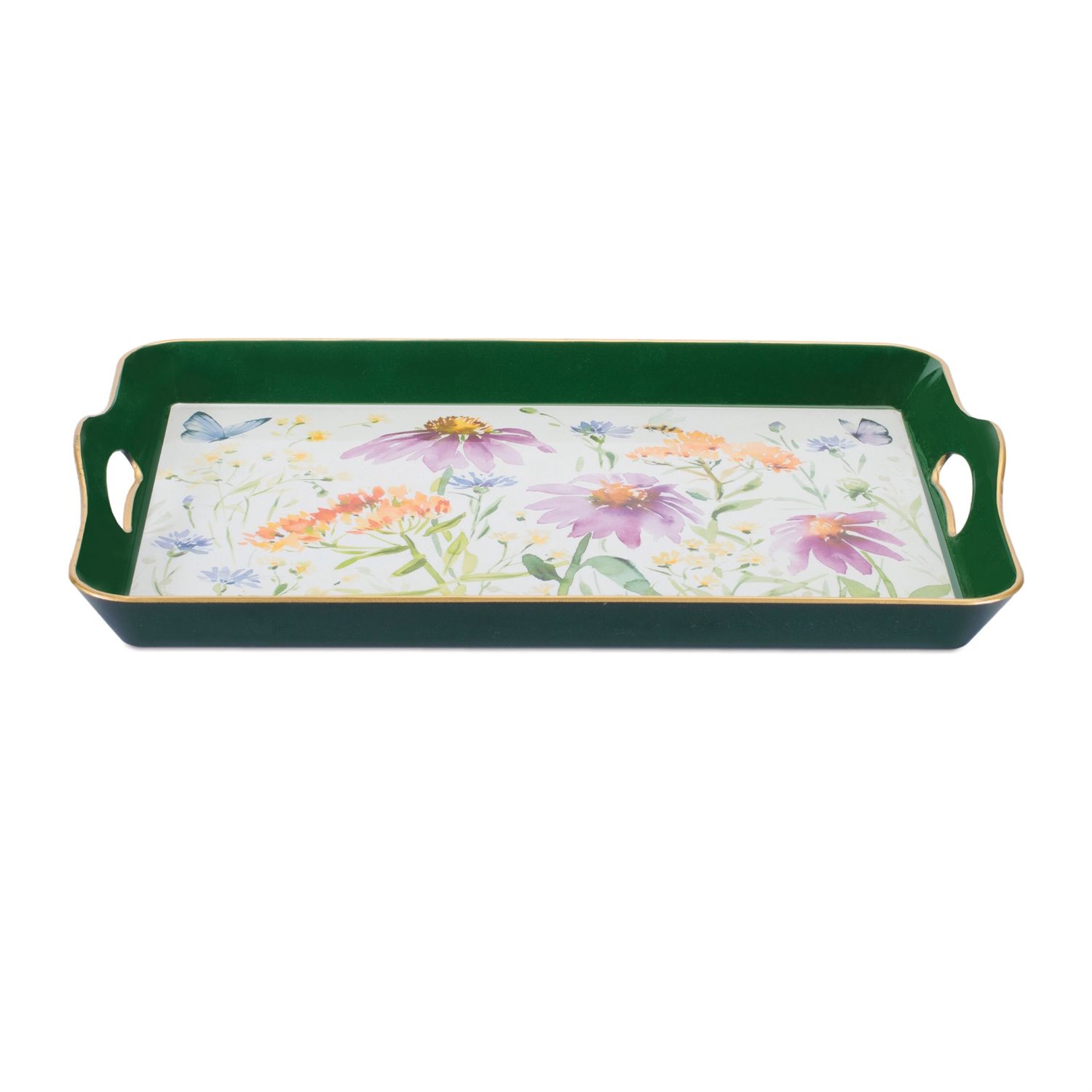 Tray, Flower/Butterfly &amp; Bee 17"x11.5"