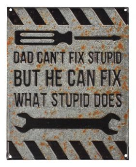 Sign, Can't Fix Stupid Tin