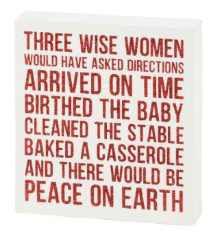 Sign, Three Wise Women Wood Block