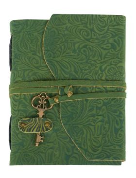 Journal, Floral Green w/Key