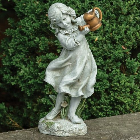 Statue, 22" Girl w/Watering Can