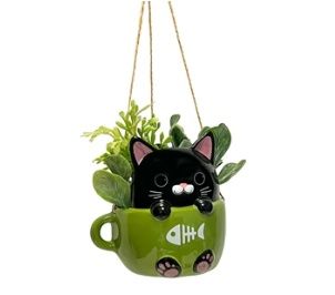 Planter, Cats In Cup Hanging