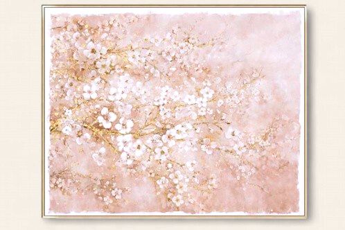 Wall Decor, 59"x47" Cherry Blossoms on Canvas