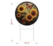 Garden Stake, Round 3 Butterflies 26"