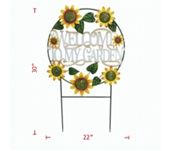 Garden Stake, Welcome to My Garden w/Sunflowers 30"
