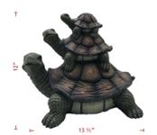 Statue, Brown 3 Stack Turtles 12x13"