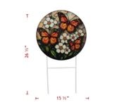Garden Stake, Round Butterflies w/Sunflower 26"