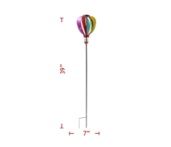 Garden Stake, Metal Hot Air Balloon Spinner 39"
